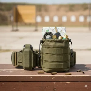 A versatile mag dump pouch being used to store loose gear and extra shotgun shells.