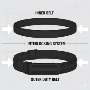 Illustration showing the inner and outer layering system of the best duty belt.