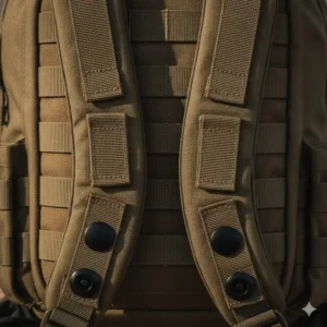 Rear view of a MOLLE-compatible admin pouch showing heavy-duty webbing and attachment straps.