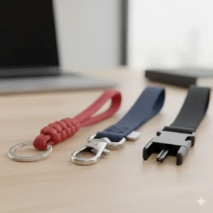 Different clasp and ring attachment styles available for the key short lanyard.