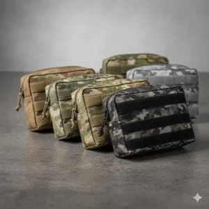 Multiple color options and camouflage patterns available for these velcro backed pouches.