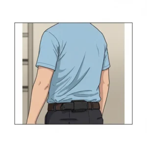 Example of a low-profile horizontal knife scabbard for discreet everyday carry under a shirt.