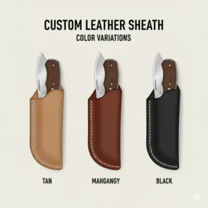Various color options available for the custom leather pocket knife sheath collection.