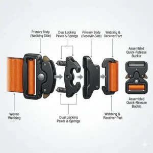 An anatomical illustration highlighting the breathable mesh and lumbar support padding found in premium security belts.