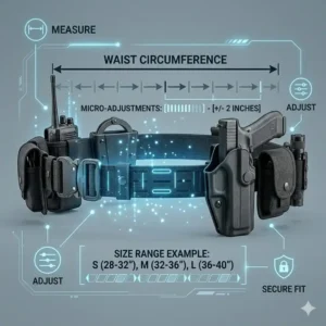 A comprehensive sizing and adjustment guide for finding the perfect fit for a security duty belt.