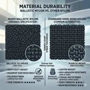 Comparison of ballistic nylon material durability used in a professional belt for security guard.