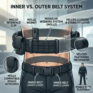 Visual guide showing how the inner and outer belt for security guard system works together.