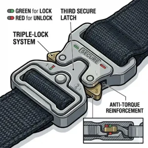 Side-by-side comparative graphic of a traditional basketweave leather cop duty belt and a modern lightweight tactical nylon belt.
