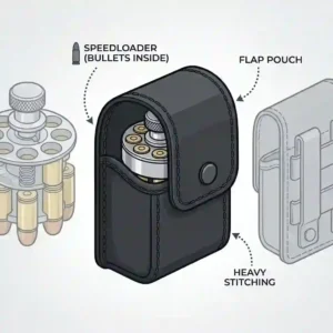 Vector design showing a magazine pouch used as part of professional duty belt accessories.